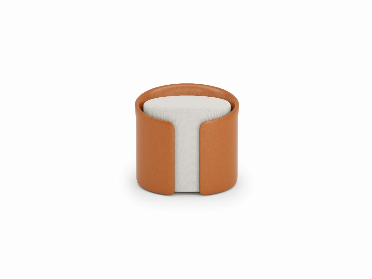 Pouf Duo Blanc Orange