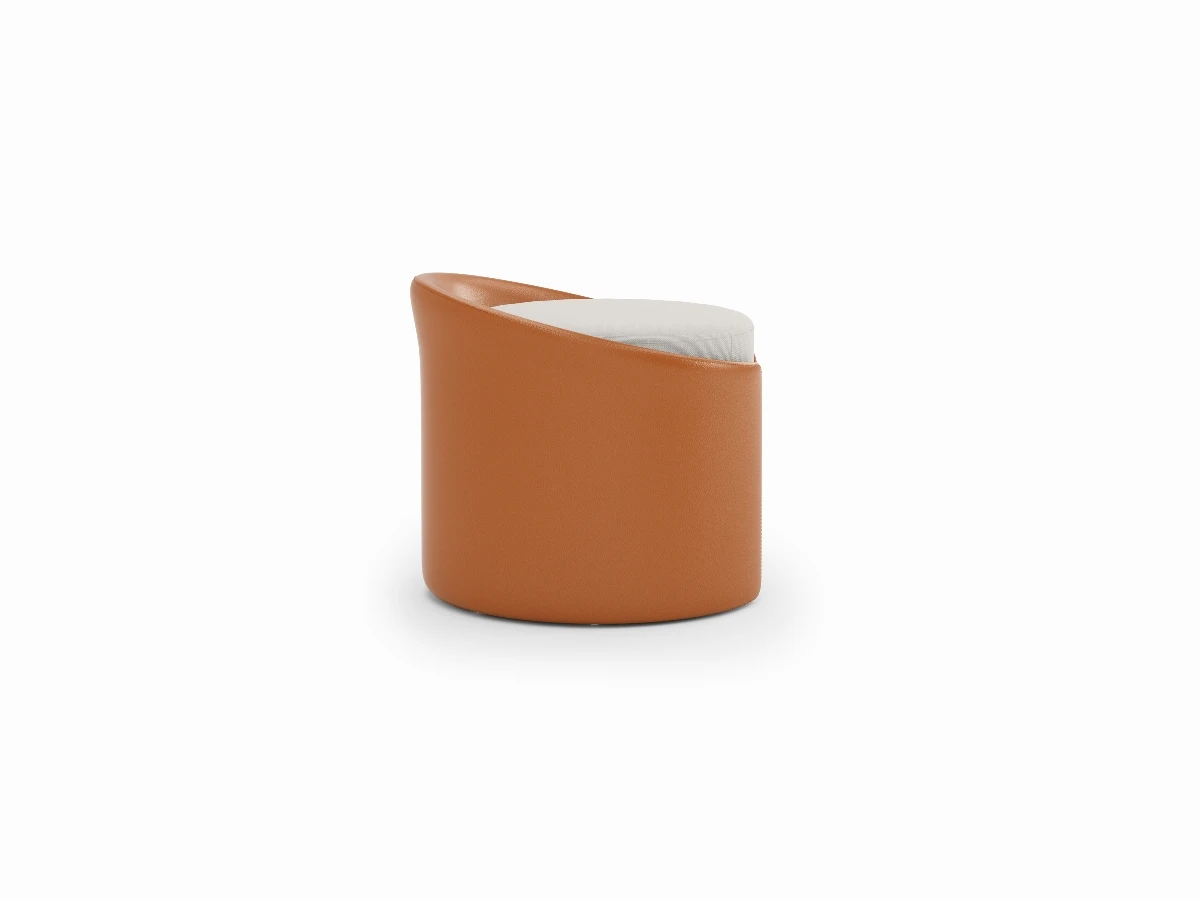 Pouf Duo Blanc Orange