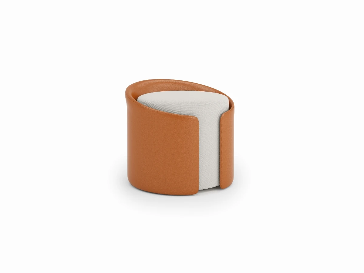Pouf Duo Blanc Orange