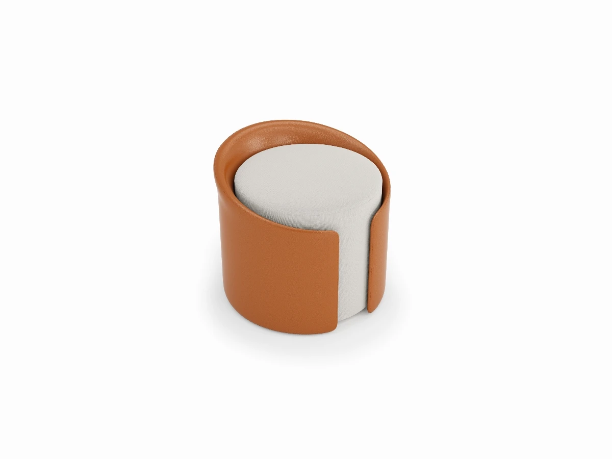 Pouf Duo Blanc Orange